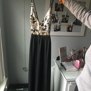 Black with Gold sequin formal dress